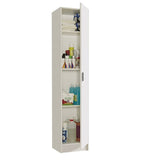 240787 Armoire colonne polyvalente avec 1 porte en bois blanc 37x37x180cm