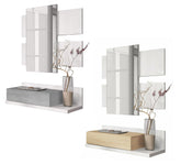 Meuble d’entrée 265797 Tekkan Tiroir et Miroir Design Moderne 75x29x116