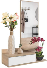 Meuble d’entrée Dahlia avec tiroir et miroir de style moderne 116x81x29 cm