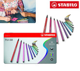 6850-6 Boîte métal de 50 feutres Stabilo Pen 68 trait 1 mm couleurs assorties