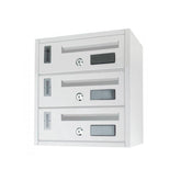 Boîte aux lettres en copropriété 3 places Iron White 25x39x36 cm BLANC