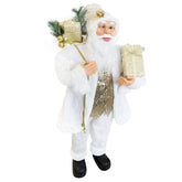 Santa Blanc Et Or 144232 Robe Velours 110Hcm Avec Lumières Et Sons