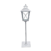 Lampadaire blanc de Noel décoration en métal et verre 60Hx14x14 cm
