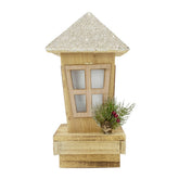Lanterne de Noël 859717 décoration en bois avec paillettes éclairage