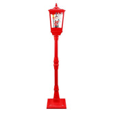 34003 Lanterne de Noël rouge H135 cm Décoration avec musique et mini lumières
