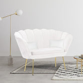 Canapé de salon 2 places en velours LOLA shell seat vintage 122x73x78 cm