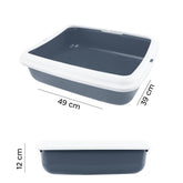 10547 BIG Bac à litière pour chat 49x39x12Hcm bac à litière et bord relevé