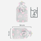 567910 Bouillotte 2L avec doublure en peluche pour la chaleur et la détente