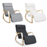 Fauteuil à bascule FREYA 67X90X100 cm avec repose-pieds et réglable 5 positions