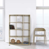Art.111 Étagère Bibliothèque 12 Étagères de Rangement en Bois 90x24x131Hcm