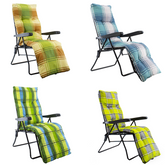 Chaise longue pliante ensoleillée avec dossier rembourré réglable repose-pieds
