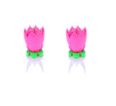 54544 Bougie musicale 2 pz en forme fleur avec effets sonores et rotatif ROSE