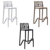 Tabouret de bar ou haut de cuisine ZEFIRO empilable renforcé en Polypropylène