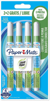 Lot de 4 stylos correcteurs liquides Paper Mate Liquid NP10 7ml