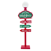 Plaque d'adresse 436015 Décoration Noël rouge et verte avec lumière 32x14cm