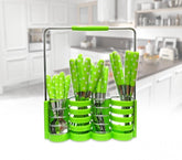 Set de 24 couverts de cuisine en acier inoxydable + support 99366 -