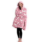 Manteau polaire oversize ROSE fluo avec capuche et poche