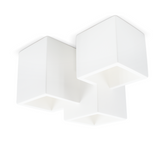 Applique murale en plâtre Pintable avec 3 plafonniers carrés GU10 Attack