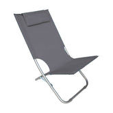 Chaise de plage pliante argent Giga en OXFORD 82x48xh52 cm avec coussin