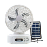 Ventilateur de table solaire rechargeable avec Bluetooth LED et radio FM