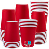 Pack 1000 verres en carton Rouge 180 ml jetables, biodégradables et compostables