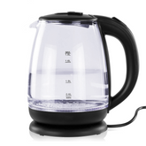Bouilloire Électrique en Verre Borosilicate 1500W 1,8 lt Éclairage LED Bleu