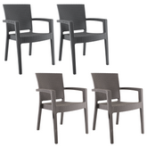 Ensemble 2 chaises d'extérieur CATAS résine effet rotin accoudoirs empilables