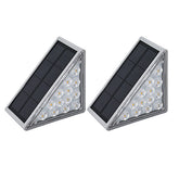 Set 2 lampes solaires LED pour escaliers lumière froide 6500K pour extérieur