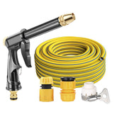 Tuyau de jardin en plastique de 5m avec pistolet multifonction, raccords et buse