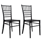 Ensemble de 2 chaises Chiavari noires au design vintage classique