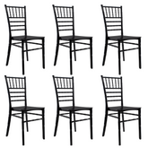Ensemble de 6 chaises Chiavari noires au design vintage classique