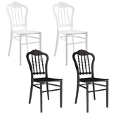 2 chaises blanches Emilia polypropylène au design adapté à la restauration