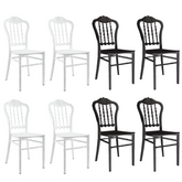 Set 4 chaises Emilia en polypropylène design pour la restauration et événements