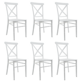 6 chaises Sidney blanches vintage polypropylène idéales restauration événements