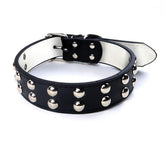 Collier en cuir martelé avec boutons ronds pour les gros chiens avec fermeture