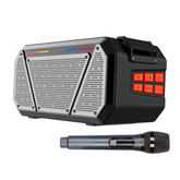 Enceinte stéréo portable Bluetooth sans fil lumières RVB et microphone Radio FM