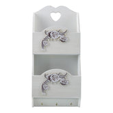 Organiseur mural bois lettres avec 2 compartiments décoration Shabby 29x6x18cm