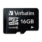 Carte mémoire micro SD VERBATIM MicroSDHC Classe 10 Capacité 16 Go