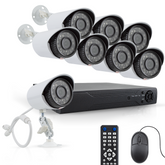 Kit de vidéosurveillance avec 8 caméras H.264, télécommande Infrarouge Full HD