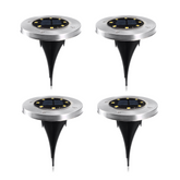 4 pz Projecteur d'Escalier Solaire 8 LED Lumière Froide Imperméable Extérieur