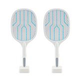 2 Raquettes Électriques Moustiques Base Rechargeable USB et Lumière LED de 3000V