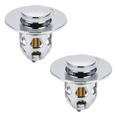 Set 2 Bouchons lavabo universel système pop-up, anti-blocage ABS 34-40 mm.