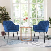 Ensemble de 2 fauteuils en velours QUEEN rétro, avec dossier rembourré.