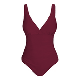 Maillot de Bain Entier Femme Uni Grande Taille Décolleté en V Contenatif