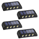4 pièces Lampe Murale Solaire 8 LED Applique Étanche 2700K