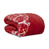 Couette matrimoniale en velours, impression numérique de Noël, édredon d'hiver