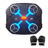 Machine de Boxe Musicale pour Enfants avec Bluetooth Lumières RGB, Sons et Gants
