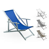 Chaise longue pliante Napoli, accoudoirs, structure aluminium et textilène.