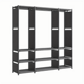 Armoire Garde-robe en Tissu Étagère Camping 9 Étagères Barres de Penderie