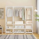 Armoire Garde-robe en Tissu Étagère Camping 9 Étagères Barres de Penderie